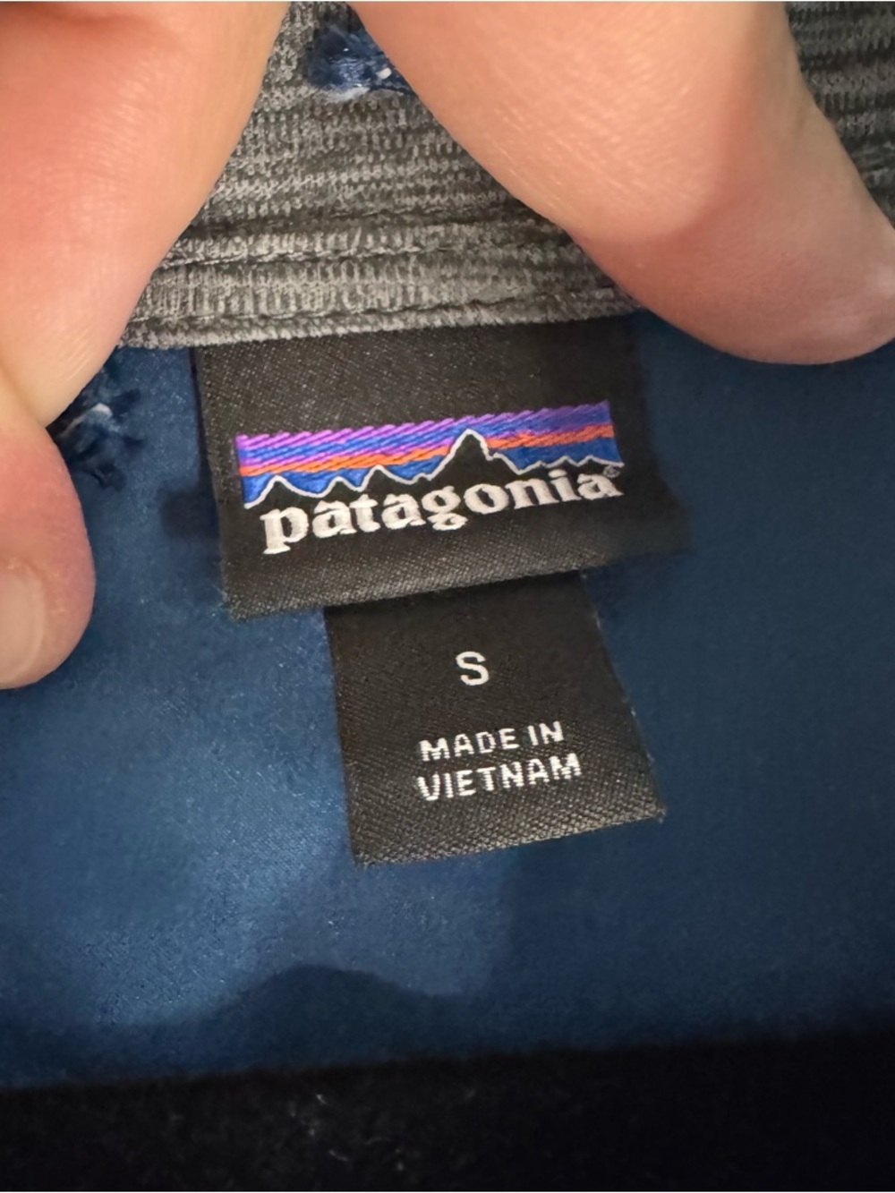 Patagonia Airbrushed Pro Pullover Jacket Blue Gray Hooded Half Zip Size S - Picture 4 of 6